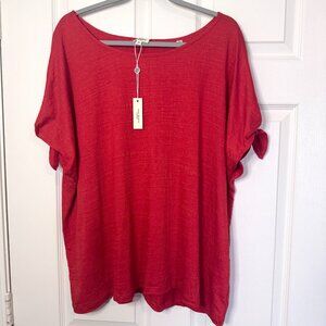 Max Studio London | Terra Cotta Red | Sleeveless Shirt | Size 3X